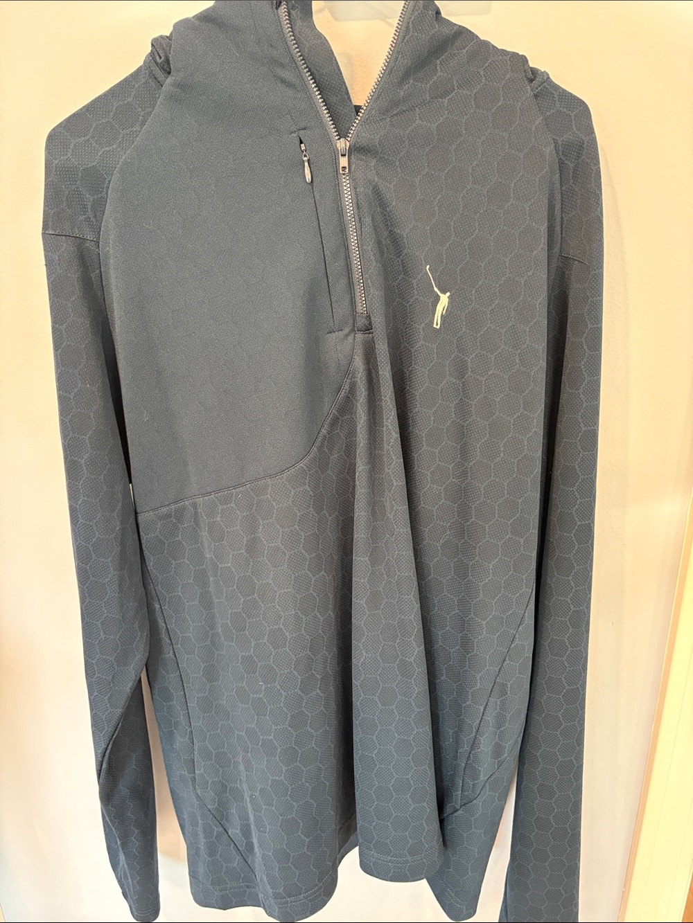 No Laying Up Men's Midnight Navy Performance Hex Quarter-Zip Jacket